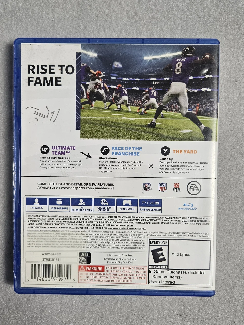 EA Sports Madden NFL 21 PS4 PlayStation 4 Video Game CIB Lamar Jackson Football